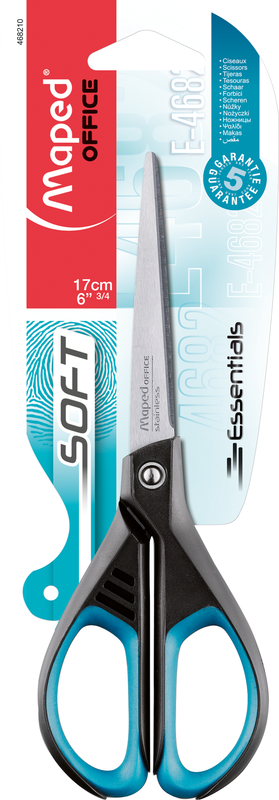 Ножиці ESSENTIALS SOFT 170 мм, чорні з синім
